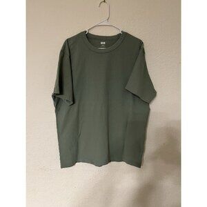 Uniqlo Men’s  T-Shirt XL  Olive Crew Neck Short Sleeve Tagless Cotton